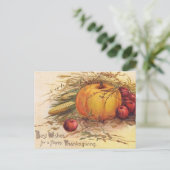 Carte Postale Salutation du Citrouille vintage Thanksgiving (Debout devant)