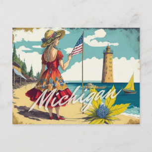 Carte Postale Salutation du Michigan