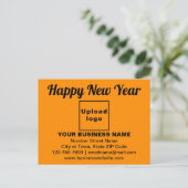Carte Postale Salutation du Nouvel An sur orange (Debout devant)