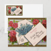 Carte Postale Salutation florale vintage (Devant / Derrière)