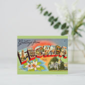 Carte Postale Salutation Floride Vintage (Debout devant)