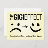 Carte Postale Salutation Gigi - Présentation de "l'effet Gigi" (Devant / Derrière)