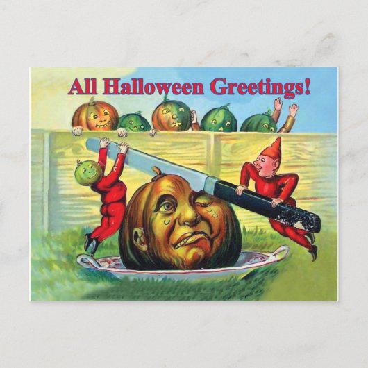 Carte Postale Salutation Halloween drôle (Devant)