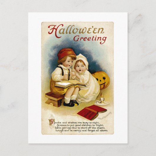 Carte Postale Salutation Halloween vintage (Devant)