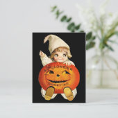 Carte Postale Salutation Halloween vintage avec petite fille (Debout devant)