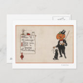 Carte Postale Salutation HalloweenJack-O-Lantern à Tux (Devant / Derrière)