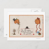Carte Postale Salutation HalloweenMr. & Mme Jack-O-Lantern (Devant / Derrière)