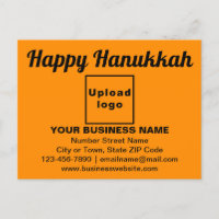 Salutation Hanoukka d'affaires sur couleur orange