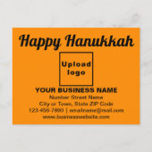 Carte Postale Salutation Hanoukka d'affaires sur couleur orange (Devant)