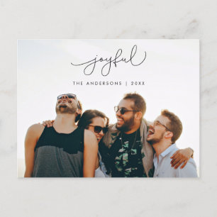 Carte Postale Salutation joyeuse, Joyeux Noël Famille Photo