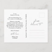 Carte Postale Salutation joyeuse, Joyeux Noël Famille Photo (Dos)