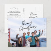 Carte Postale Salutation moderne, joyeux Noël photo de famille p (Devant / Derrière)