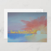 Carte Postale Salutation Ocean Sunrise Watercolor (Devant / Derrière)