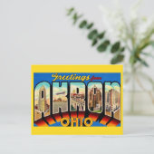 Carte Postale Salutation Rétro Akron Ohio  (Debout devant)