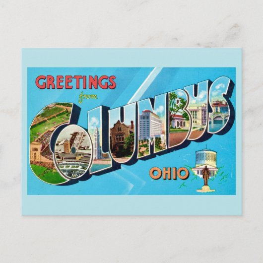 Carte Postale Salutation rétro Columbus Ohio  (Devant)