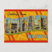 Carte Postale Salutation rétro de Chicago (Devant)