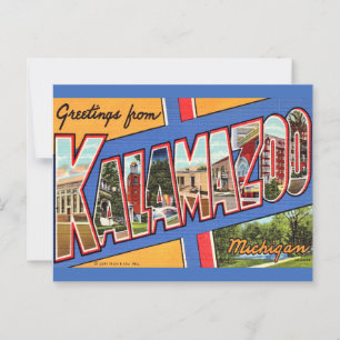 Carte Postale Salutation Rétro Kalamazoo Michigan