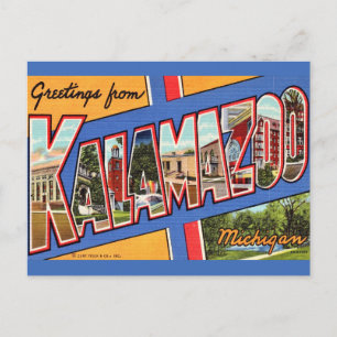 Carte Postale Salutation Rétro Kalamazoo Michigan