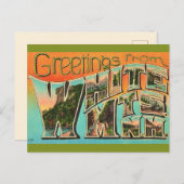 Carte Postale Salutation Rétro Montagnes Blanches (Devant / Derrière)