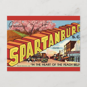 Carte Postale Salutation Rétro Spartanburg SC