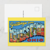 Carte Postale Salutation rétro Youngstown Ohio  (Devant / Derrière)