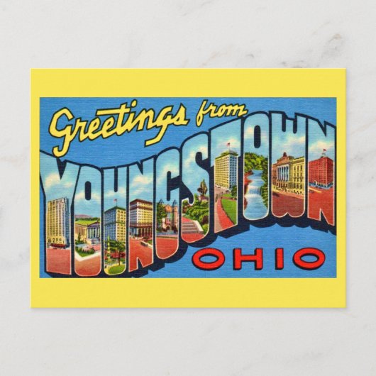 Carte Postale Salutation rétro Youngstown Ohio  (Devant)