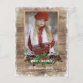 Carte Postale Salutation saisonnière des Motifs de bois rustique (Devant)