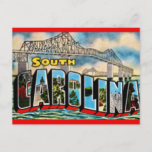 Carte Postale Salutation Vintage de Caroline du Sud