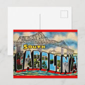 Carte Postale Salutation Vintage de Caroline du Sud (Devant / Derrière)