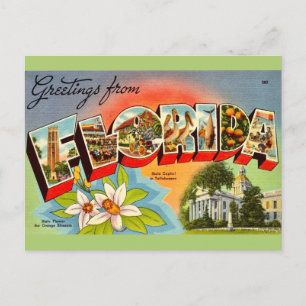 Carte Postale Salutation vintage Floride