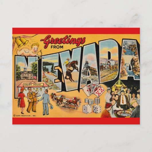 Carte Postale Salutation Vintage Nevada (Devant)