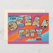 Carte Postale Salutation vintage Ocean City MD (Devant / Derrière)
