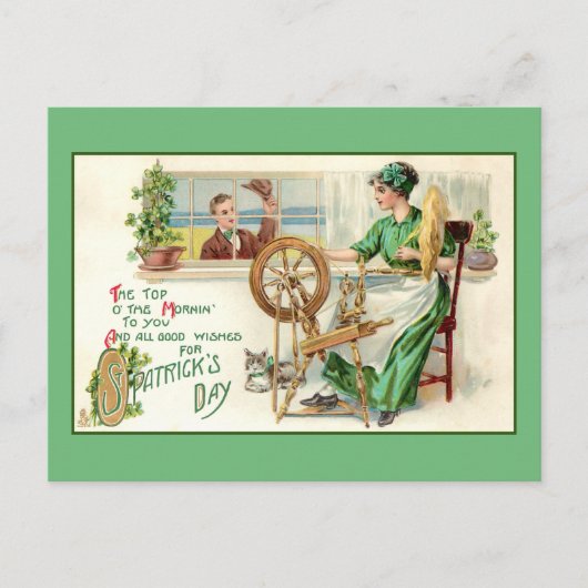Carte Postale Salutation vintage pour la Saint-Patrick (Devant)