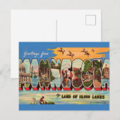 Carte Postale Salutation Vintage pour Minnesota  (Devant / Derrière)