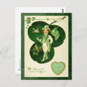 Carte Postale Salutation vintage St Patrick (Devant / Derrière)