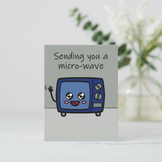 Carte Postale Salutation vous envoyant un poste-poste à micro-on (Debout devant)