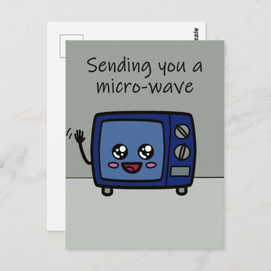 Carte Postale Salutation vous envoyant un poste-poste à micro-on (Devant / Derrière)