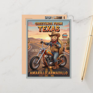 Carte Postale Salutations 3D d'Amarillo du Texas Voyage