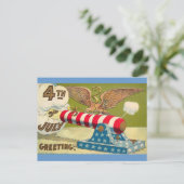 Carte Postale Salutations 4 juillet vintages (Debout devant)