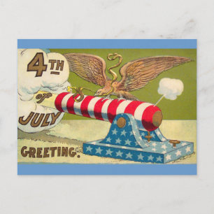 Carte Postale Salutations 4 juillet vintages