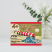 Carte Postale Salutations 4 juillet vintages (Debout devant)