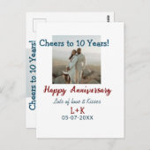 Carte Postale Salutations à 10 ans heureux anniversaire ajouter (Devant / Derrière)