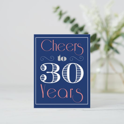 Carte Postale Salutations à 30 ans (Debout devant)