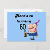 Carte Postale Salutations à 60 T-shirts et cadeaux d'anniversair (Devant / Derrière)