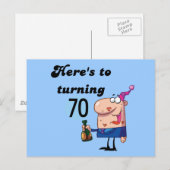 Carte Postale Salutations à 70 T-shirts et cadeaux d'anniversair (Devant / Derrière)