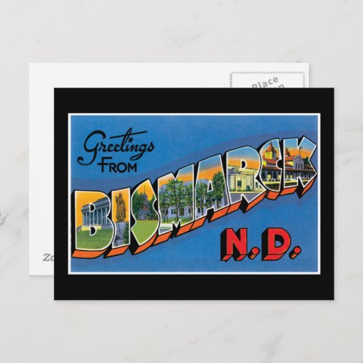 Carte Postale Salutations à Bismark (Devant / Derrière)