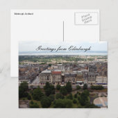 Carte Postale salutations à edinburgh (Devant / Derrière)