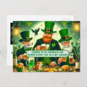 Carte Postale Salutations à la Saint Patrick Chaque jour est un (Devant / Derrière)