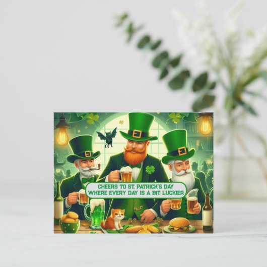 Carte Postale Salutations à la Saint Patrick Chaque jour est un  (Debout devant)