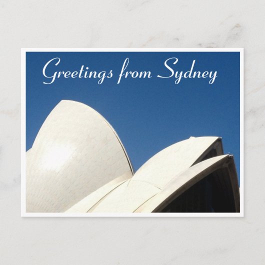 Carte Postale salutations à la voile de sydney (Devant)